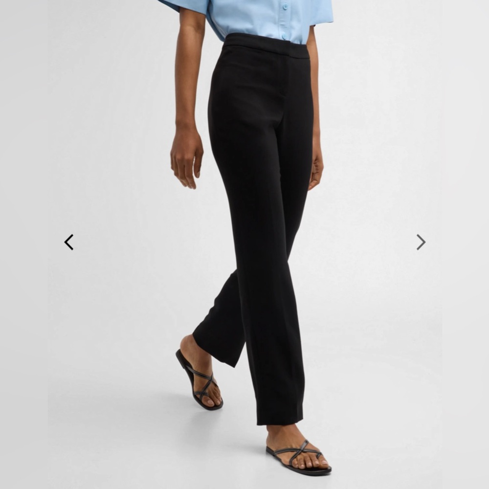 Lafayette 148 New York Barrow Virgin Wool Black Pants (Size 14)